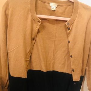 J. Crew Clare Cardigan Tan&Black Size Small